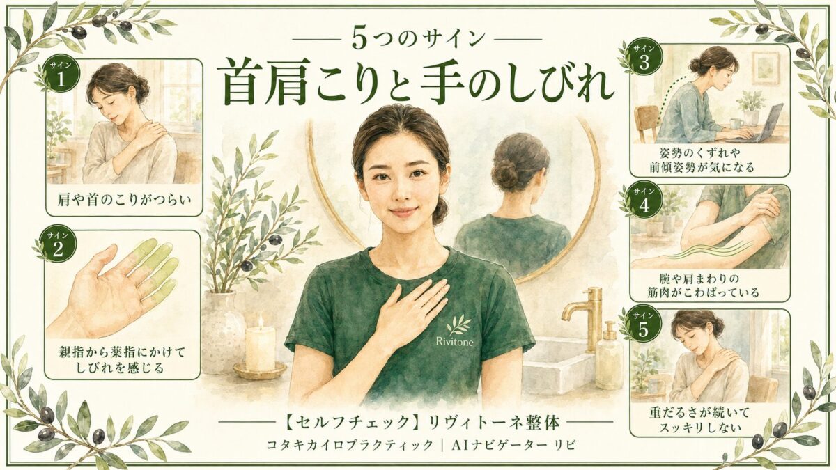 首肩こりと手のしびれ 5つのサイン｜リヴィトーネ整体