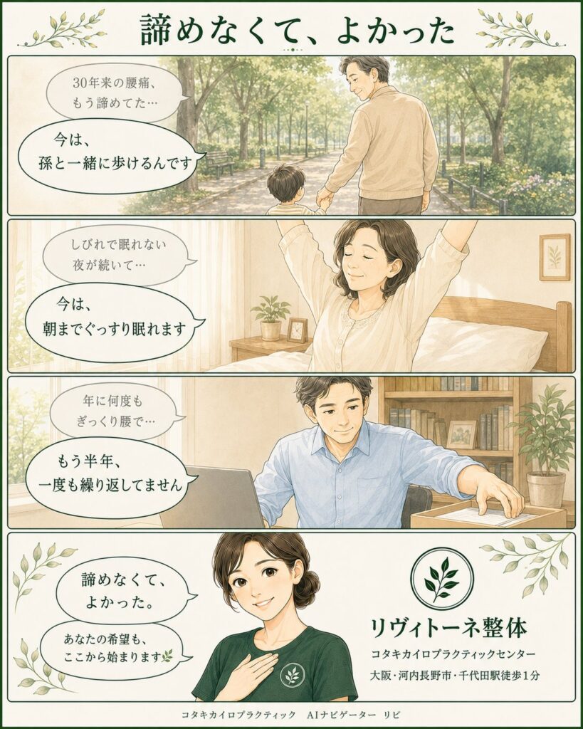 カイロプラクティックで諦めていた腰痛がよくなりました!
